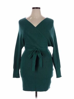 Zesica Sweater Dress - Green, XL